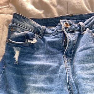 Blue denim shorts